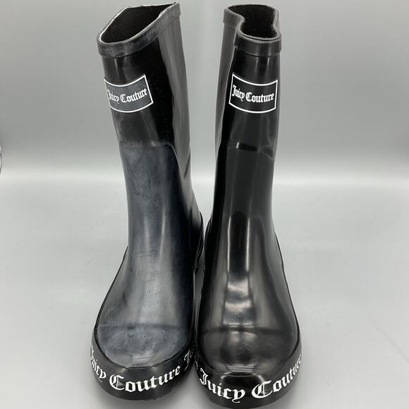 NEW Juicy Couture Women’s Totally Logo Rainboots Black Size 6 - Picture 3 of 10